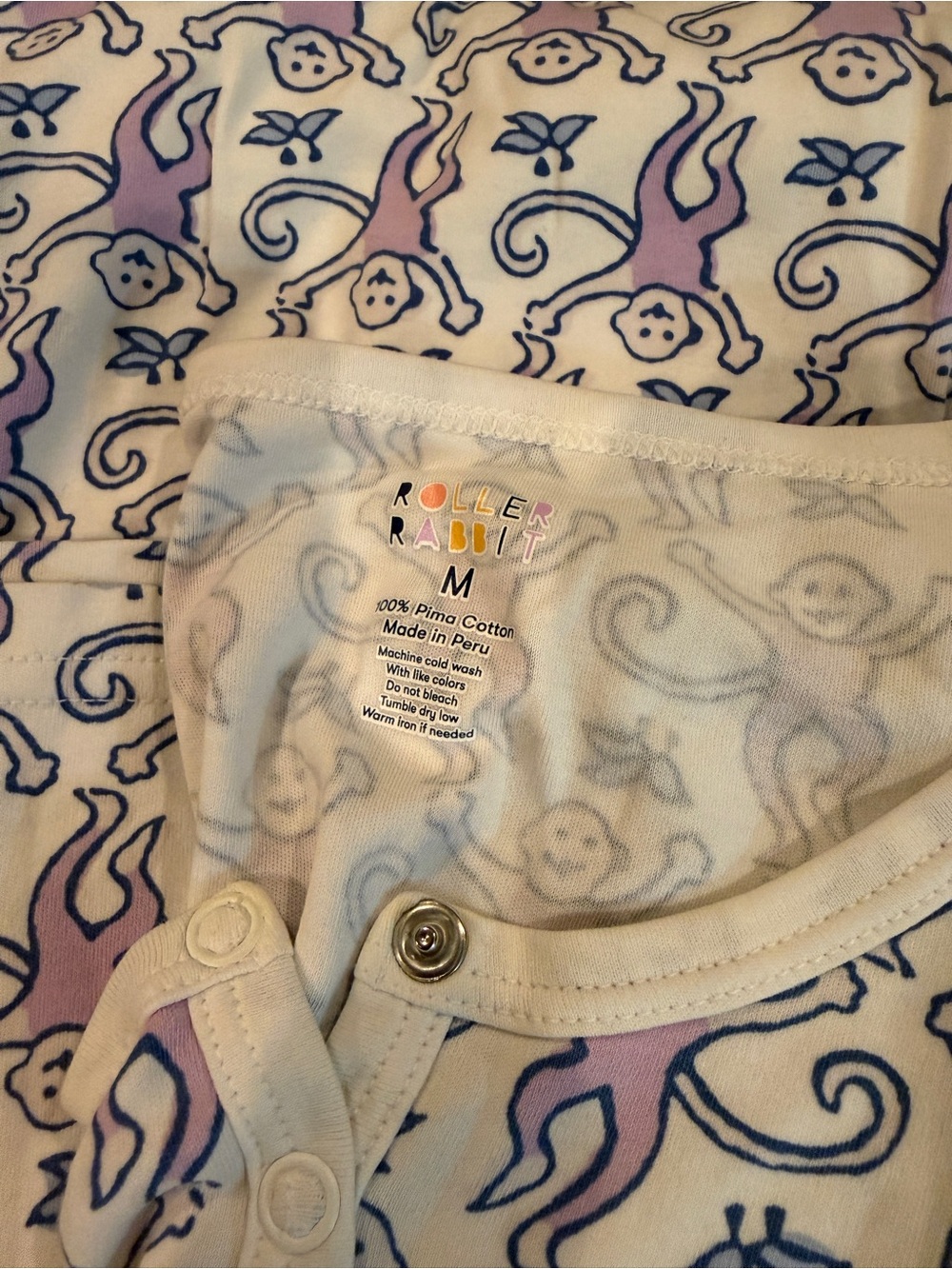Roller Rabbit Lavender Monkey Pajamas - Picture 11 of 11